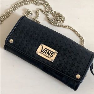 VANS CLUTCH — Black Woven Vegan Leather
